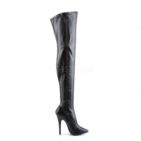 Pointed Toe Heel Thigh High Boots - Picture 4 of 5
